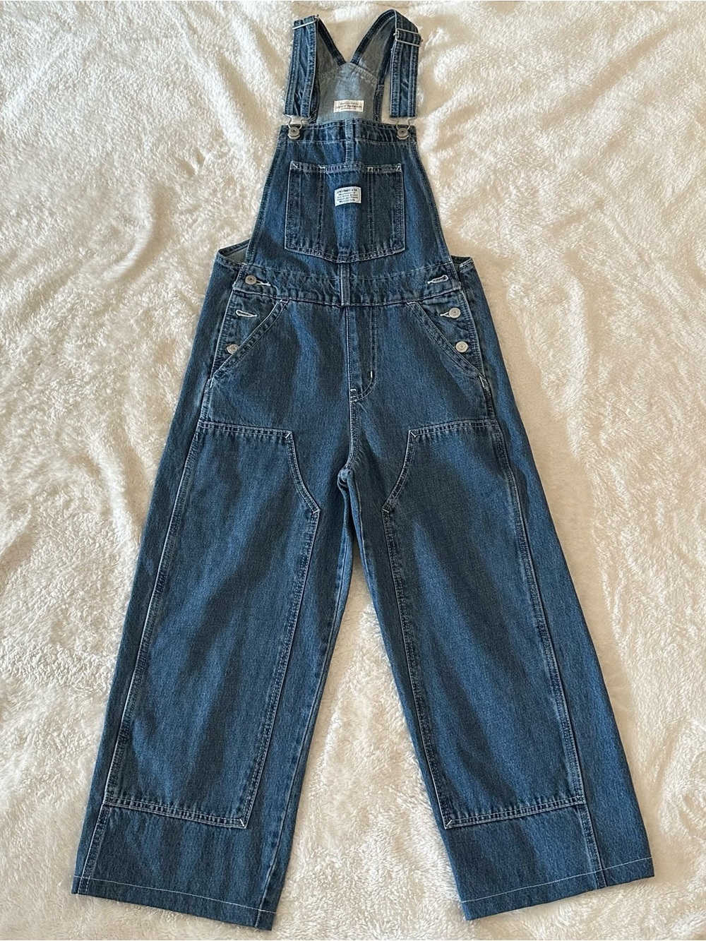 NWOT Levi's Premium Baggy Highwater Denim Overalls XS Where's My Coin Purse